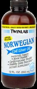 Twinlab Norwegian Cod Liver Oil Liquid 12 fl.oz 027434012249  