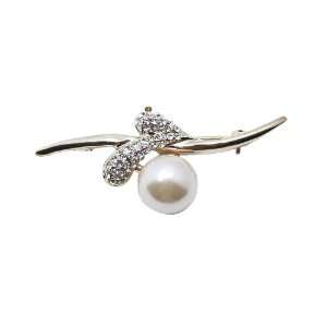   in silver plated metal with Zirconium & majorca pearl: D Gem: Jewelry