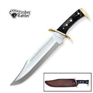 Timber Rattler Western Outlaw Bowie Knife with Brass Plated Guard.