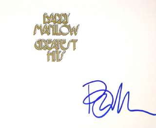 Barry Manilow Autographed Album Cover   Greatest Hits Insert UACC RD 