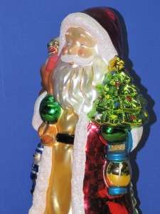   PACCONI MERCURY GLASS 16 SANTA IN ORIG. BOX   on wooden base  