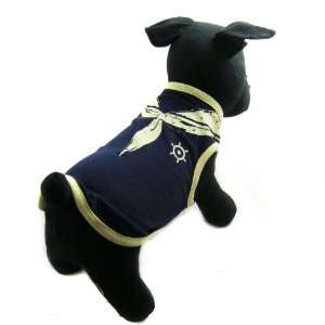   Puppy Designer Dog Apparel   Navy Sailor Tank   Color: Navy, Size: L