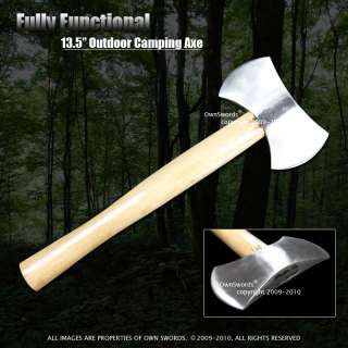 Outdoor Camping Axe Hatchet Tomahawk Fully Functional  