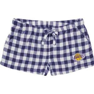 Los Angeles Lakers Womens Purple Paramount Flannel Shorts  