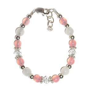   Childrens Pink & White Jade Size Large 6 13 Years, (6 6.5): Jewelry