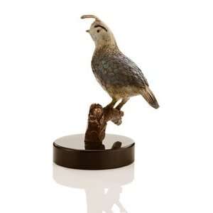  California Quail on Marble Base Statue