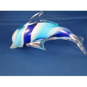   Multi blue Layered Glass Dolphin   Nice Gift Idea New