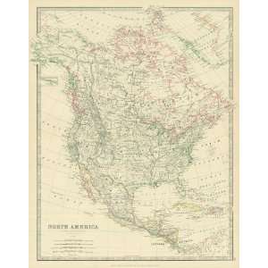  Johnston 1885 Antique Map of North America Office 