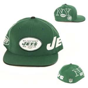  New York Jets Flat Bill Fitted Baseball Hat: Sports 