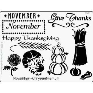  The Stencil Collection November Month Themed Embossing 
