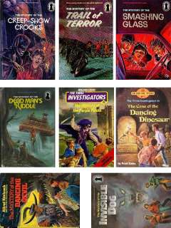 DIFFERENT IMAGES OF THE THREE INVESTIGATORS BOOK COVERS ON MAGNETS