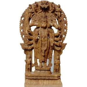   Five Faced Hanuman   South Indian Temple Wood Carving