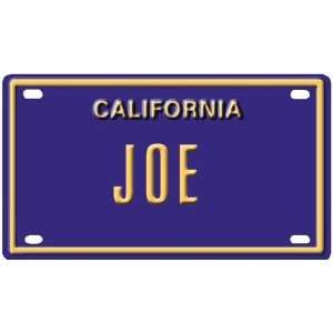  Joe Mini Personalized California License Plate 