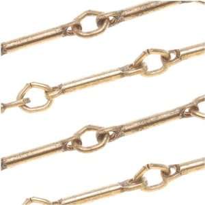 Antiqued 22K Gold Plated Bar & Link Chain 8.5mm Bulk By 