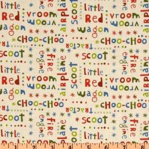  44 Wide Riley Blake Scoot Words Cream Fabric By The Yard 