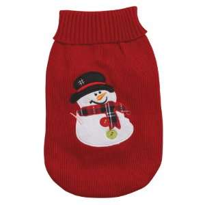   Canine 8 Inch Acrylic Snowman Dog Sweater, XX Small, Red: Pet Supplies