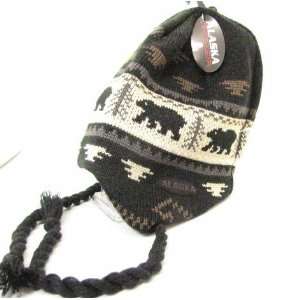  Alaska Beanie Hat Skull Black Bear Lodge Helmet Knit 
