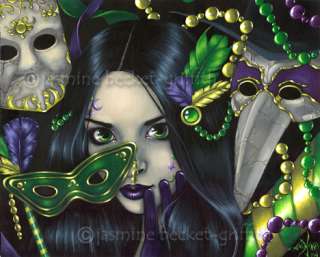 Mardi Gras Masquerade new orleans gothic art BIG PRINT  
