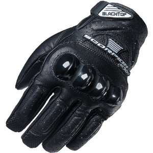 Scorpion Black Top Mens Leather Road Race Motorcycle Gloves   Black 