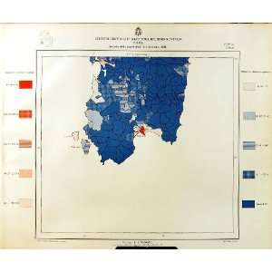  1929 Colour Map Italy Population Kilometre Cagliari