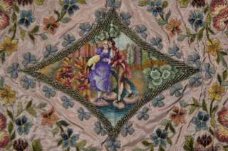   PILLOW WITH PASSEMENTERIE, PETIT POINT & EMBROIDERED DESIGNS NR  