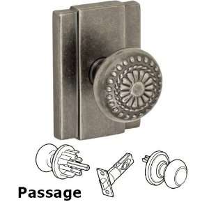  Passage concha knob with blacksmith rose in antique pewter 
