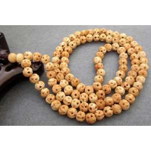  Tibetan Buddhist 108 Ox Bone Beads Prayer Mala Necklace 
