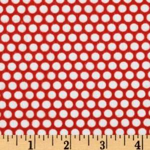   Bliss Flannel Polka Dots Scarlet Fabric By The Yard Arts, Crafts