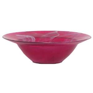   Art Glass Large Raspberry Red Saturn Bowl 14D, 4H