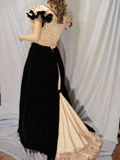 1890s VICTORIAN NO BUSTLE DRESS/GOWN W/CAPE STUNNING!  
