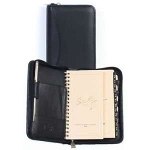  Scully Leather Zippered Pocket Agenda Black Electronics