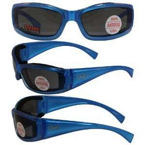 Stray Cat Padded Motorcycle Riding Sunglasses Translucent Blue Frame 