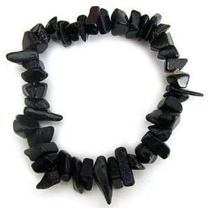  BLUE GOLDSTONE   Chunky Chip Stone Stretch Bracelet 