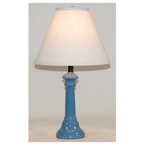  Small Sky Blue Ceramic Column Table Lamp: Home Improvement