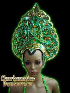 GREEN Drag Queen Pageant CABARET BURLESQUE HEADDRESS  