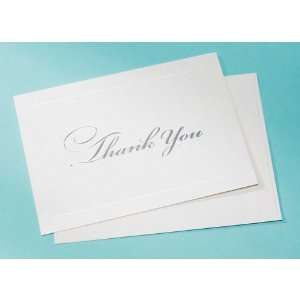  Swiss Dot Silver Foil Thank You Cards with Envelopes   25 