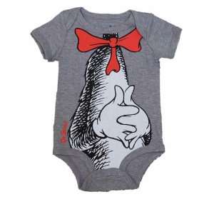  : Dr. Seuss Cat in the Hat Baby Heather Grey Snapshirt Bodysuit: Baby