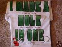Golf T Shirt Hole in One   Read between the lines  