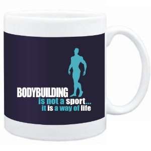 Mug Navy Blue  Bodybuilding is not a sport it is a way of life 