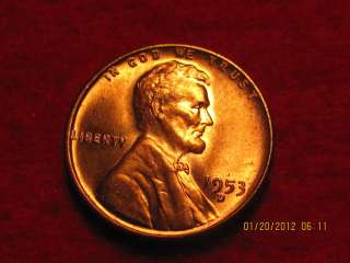 1953   D   Lincoln Wheat Cent from  BU  Roll Tempting  