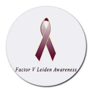  Factor V Leiden Awareness Ribbon Round Mouse Pad: Office 