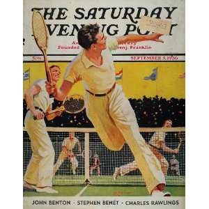  1936 SEP Cover Mens Doubles Tennis Match Maurice Bower 