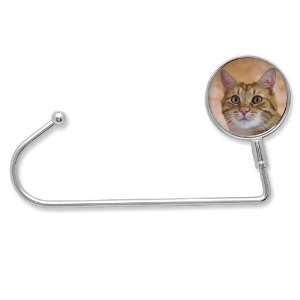  Silver tone Tabby Cat Purse Holder Jewelry
