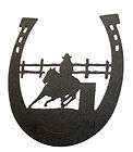 Team roping black metal oval wall decor items in Innovative 