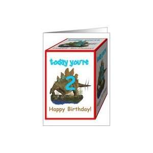  Two Years Old Birthday With Dinosaur Card: Toys & Games