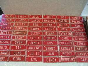 Vintage 1950s Personalized Metal Name Plate EVELYN 7 x 2 1/2 Nice 