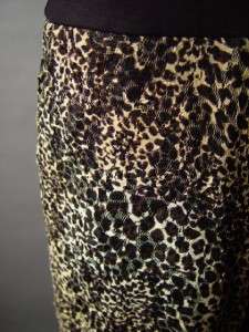   Animal Print Cheetah Lace 70s Disco Wide Leg Pant Jumpsuit L  