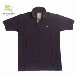  Burberry Mens Classic Nova Check Polo Shirt in Navy Blue 