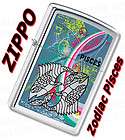 zippo zodiac sign pisces polished chrome lighter 24930 expedited 