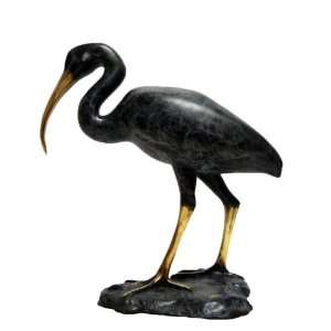  Oriental Art Bronze Stork Hand Crafted Bird Figurine 